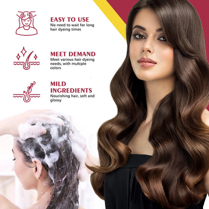 3-in-1 Hair Dye Shampoo - Nourishing Black Hair Color  Repair - ZOOMNSTORE