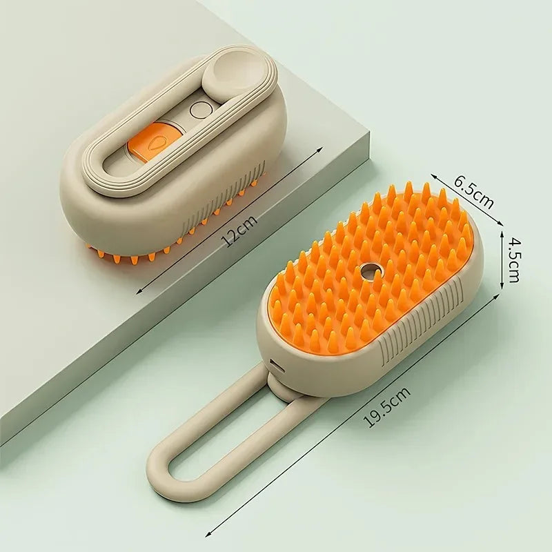 3-in-1 Pet Grooming Brush - Electric Steam Comb with Spray  Massage for Cats and Dogs - ZOOMNSTORE