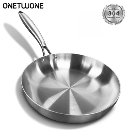 304 Stainless Steel Non-Stick Frying Pan - Induction  Gas Stove Compatible Cookware - ZOOMNSTORE