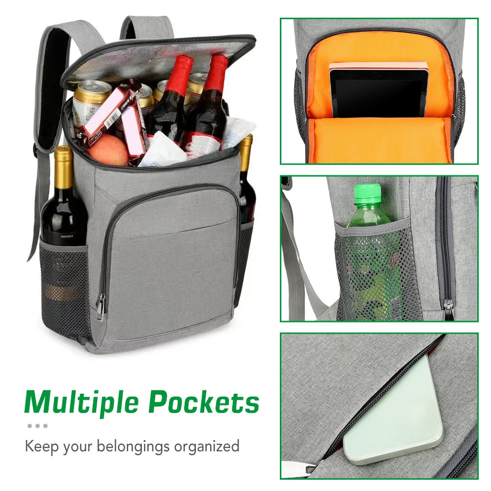 30L Insulated Cooler Backpack - Leakproof Lunch Bag for Camping Hiking Picnics Beach - ZOOMNSTORE