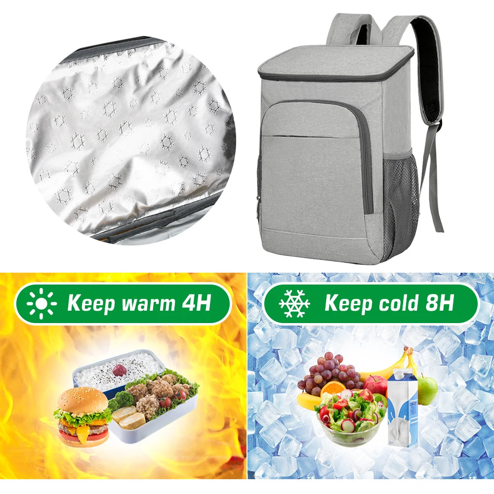 30L Insulated Cooler Backpack - Leakproof Lunch Bag for Camping Hiking Picnics Beach - ZOOMNSTORE