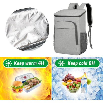 30L Insulated Cooler Backpack - Leakproof Lunch Bag for Camping Hiking Picnics Beach - ZOOMNSTORE