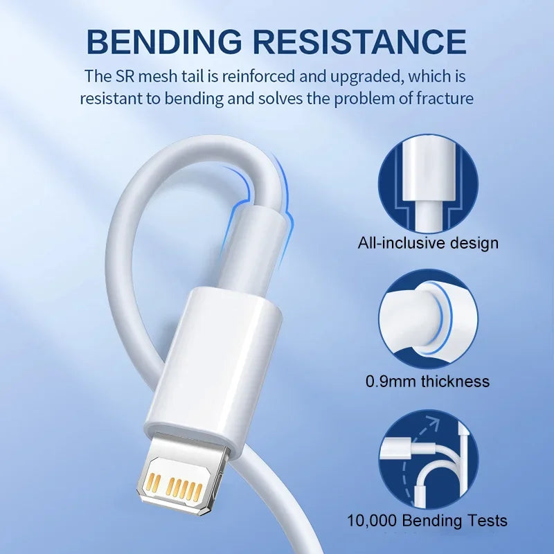 PD 30W USB Cable For Apple iPhone 15 14 13 12 11 Pro Max 7 8 Plus XS X XR Fast Charging USB C Cable Charge Date Wire Accessories - ZOOMNSTORE