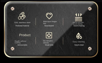 316 Stainless Steel Non-Stick Frying Pan Wok - Uncoated Kitchen Cookware for Gas and Induction Cookers - ZOOMNSTORE