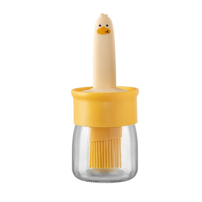 Yellow Duck Silicone  Glass Oil Brush Pot for Barbecue Camping  Kitchen Use - ZOOMNSTORE