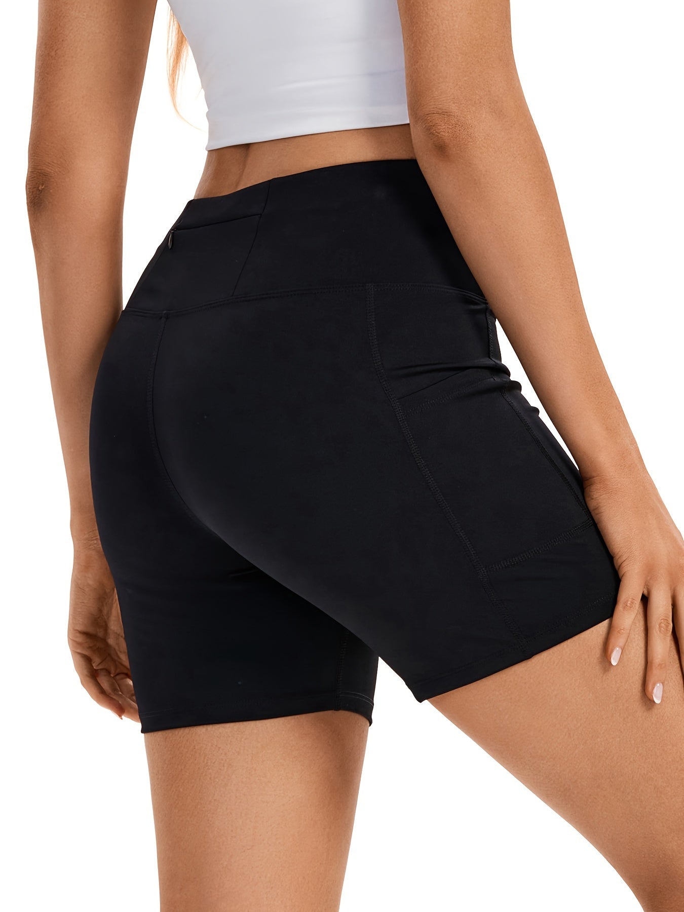 High Waisted Athletic Shorts For Women Gym Yoga Workout Running Biker Bike Leggings With Pockets Sweat Spandex Cute Comfy Teen Girls Trendy Clothes Casual Summer Outfits - ZOOMNSTORE