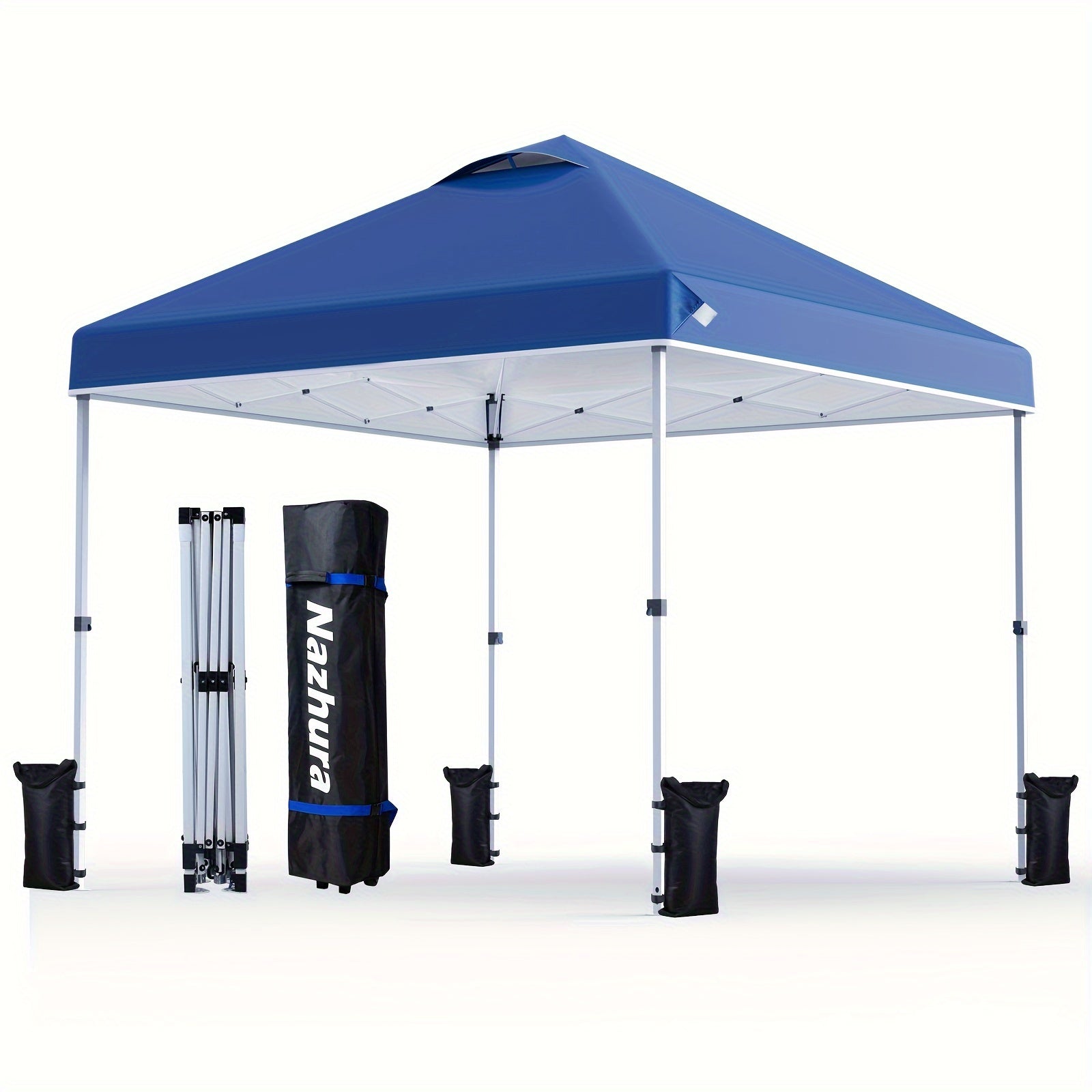 Adjustable 10 x 10 Pop Up Canopy Tent - Freestanding Sun Shelter with Sand Weight Bag - ZOOMNSTORE