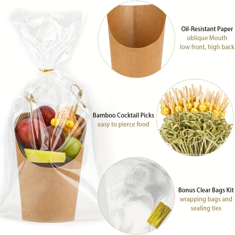 440pcs Cocktail Party Kit - Golden Cups Pearl Picks Skewers  Takeout Bags for Celebrations - ZOOMNSTORE