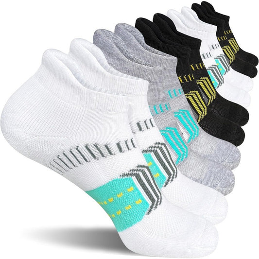 5Pairs Womens Athletic Cushioned Anti-Blister Comfort Running Ankle Socks - ZOOMNSTORE