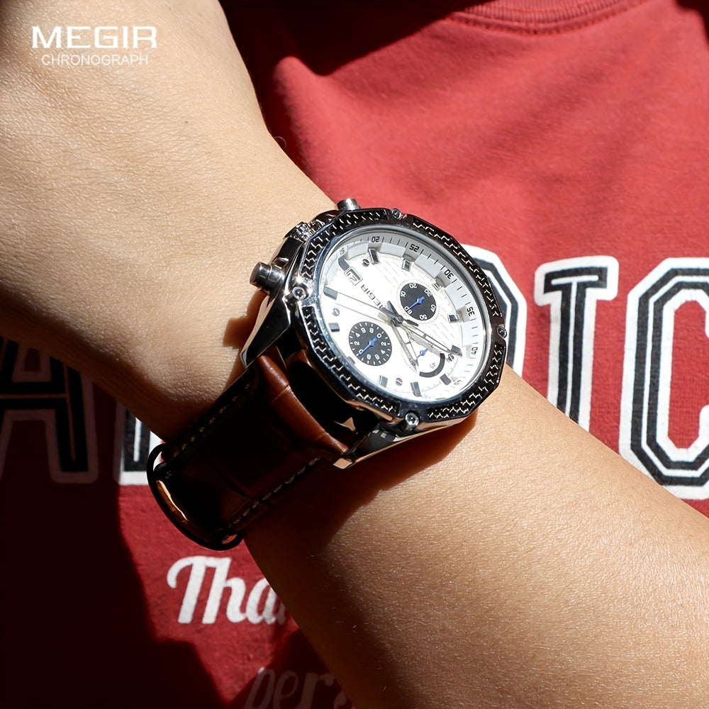 MEGIR Mens Glow Chronograph Watch - Multifunctional Sports Timepiece - ZOOMNSTORE