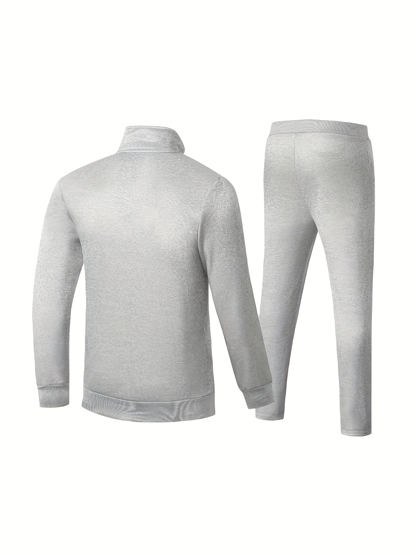 2pcs Embroidered Stand Collar Zip Up Jacket & Elastic Waist Drawstring Pants - Men's Sportswear Set for Outdoor Activities - ZOOMNSTORE