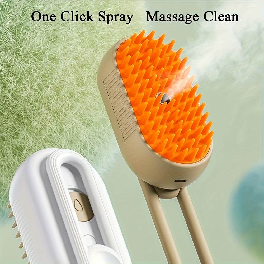 Easy to Use No-Rinse Pet Cleaning Brush, Steam Fluff Removal Massage Comb with Anti-Static Function for Dog and Cat Grooming - ZOOMNSTORE
