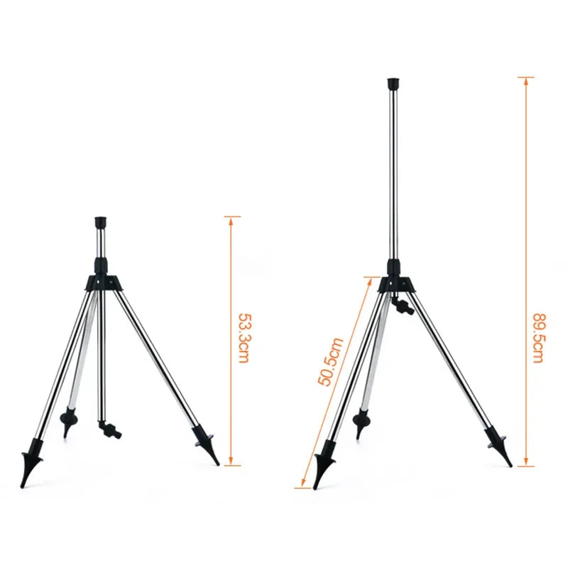 360-Degree Automatic Garden Sprinkler - Stainless Steel Tripod Irrigation Tool - ZOOMNSTORE