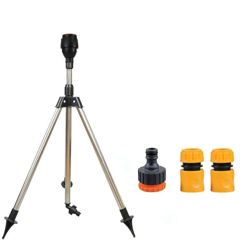 360-Degree Automatic Garden Sprinkler - Stainless Steel Tripod Irrigation Tool - ZOOMNSTORE