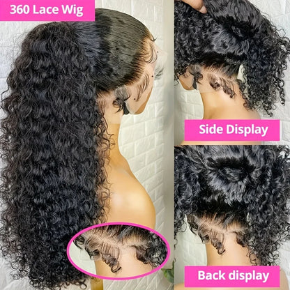 360 HD Lace Wig Glueless - 13x4 Deep Wave Human Hair Wig, Pre Plucked Hairline - ZOOMNSTORE