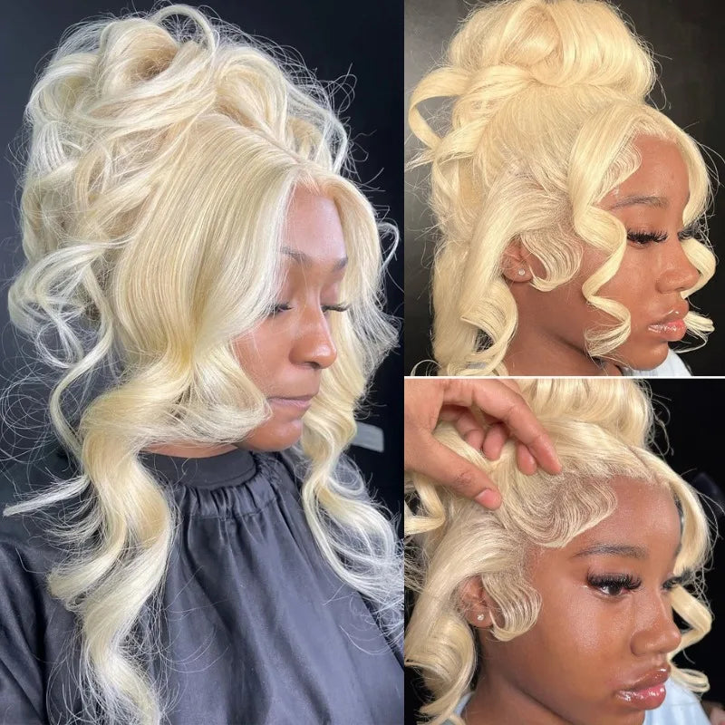 360 Lace Frontal Wig - 13x6 13x4 Body Wave Blonde Remy Human Hair, Preplucked Lace Cap - ZOOMNSTORE