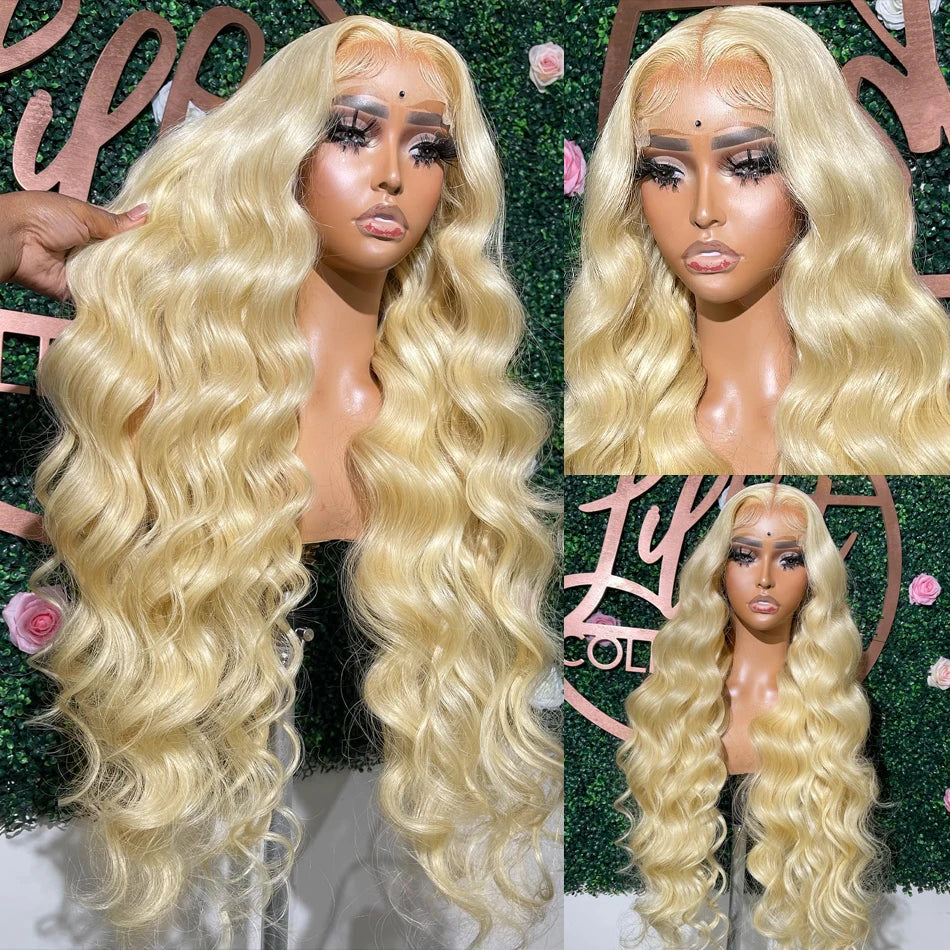360 Lace Frontal Wig - 13x6 13x4 Body Wave Blonde Remy Human Hair, Preplucked Lace Cap - ZOOMNSTORE