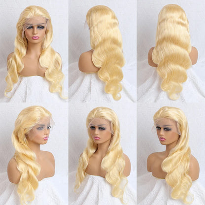 360 Lace Frontal Wig - 13x6 13x4 Body Wave Blonde Remy Human Hair, Preplucked Lace Cap - ZOOMNSTORE