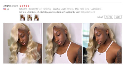 360 Lace Frontal Wig - 13x6 13x4 Body Wave Blonde Remy Human Hair, Preplucked Lace Cap - ZOOMNSTORE