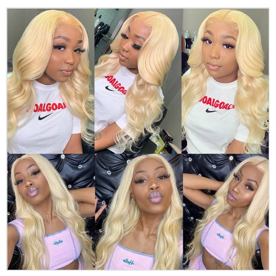 360 Lace Frontal Wig - 13x6 13x4 Body Wave Blonde Remy Human Hair, Preplucked Lace Cap - ZOOMNSTORE
