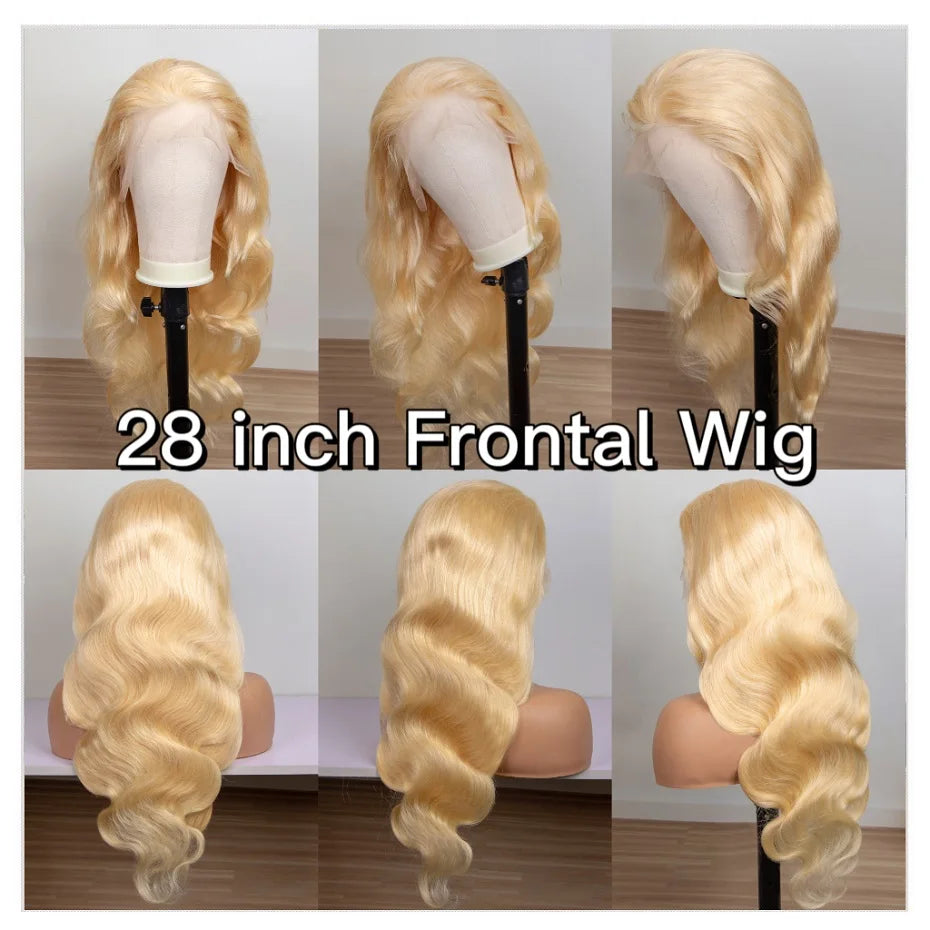 360 Lace Frontal Wig - 13x6 13x4 Body Wave Blonde Remy Human Hair, Preplucked Lace Cap - ZOOMNSTORE