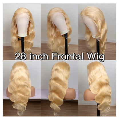 360 Lace Frontal Wig - 13x6 13x4 Body Wave Blonde Remy Human Hair, Preplucked Lace Cap - ZOOMNSTORE