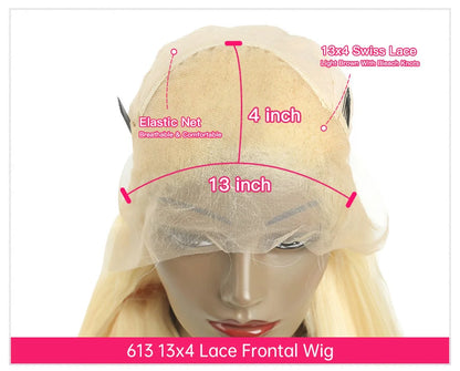 360 Lace Frontal Wig - 13x6 13x4 Body Wave Blonde Remy Human Hair, Preplucked Lace Cap - ZOOMNSTORE