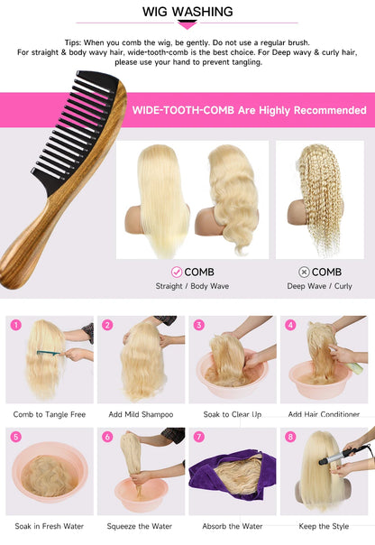 360 Lace Frontal Wig - 13x6 13x4 Body Wave Blonde Remy Human Hair, Preplucked Lace Cap - ZOOMNSTORE