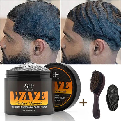 Curly Hair Cream Wave Kit - Oil-Based Pomade for 360 Waves and African Braids - ZOOMNSTORE