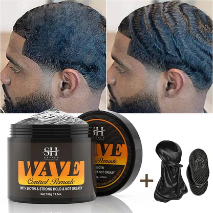 Curly Hair Cream Wave Kit - Oil-Based Pomade for 360 Waves and African Braids - ZOOMNSTORE