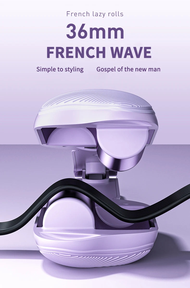 36mm Electric Hair Curler - Ceramic Curling Iron with Double Barrel for Long Lasting Curls - ZOOMNSTORE