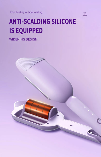 36mm Electric Hair Curler - Ceramic Curling Iron with Double Barrel for Long Lasting Curls - ZOOMNSTORE