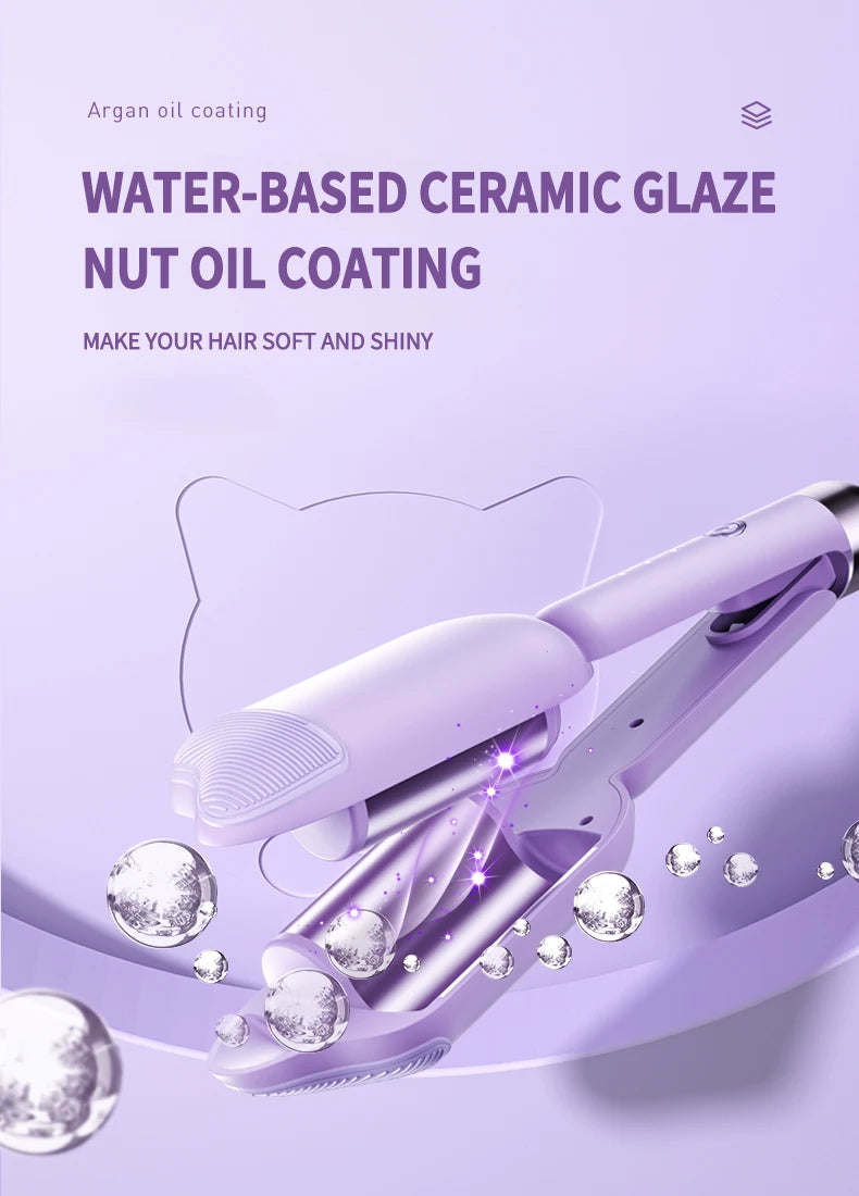 36mm Electric Hair Curler - Ceramic Curling Iron with Double Barrel for Long Lasting Curls - ZOOMNSTORE