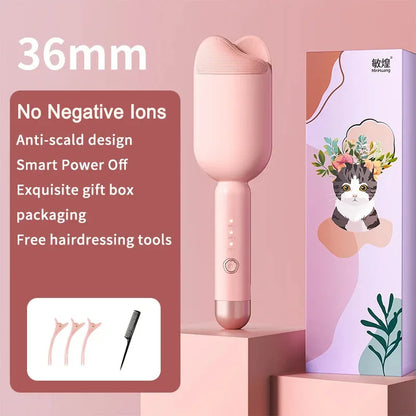 36mm Electric Hair Curler - Ceramic Curling Iron with Double Barrel for Long Lasting Curls - ZOOMNSTORE