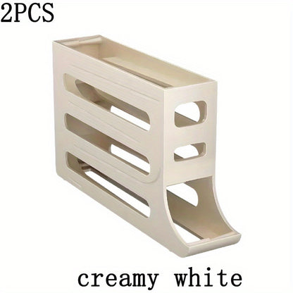 4-Layer Automatic Rolling Egg Rack for 30 Eggs Convenient Side Door Storage for Refrigerators - ZOOMNSTORE