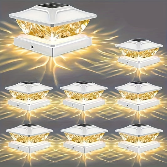 Solar Post Lights for Outdoor Deck and Garden - Fence Column Light 1246812 pcs - ZOOMNSTORE