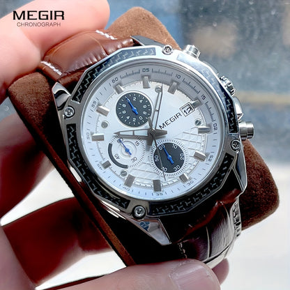 MEGIR Mens Glow Chronograph Watch - Multifunctional Sports Timepiece - ZOOMNSTORE