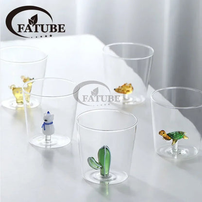 3D Animal Glass Cup - Borosilicate Transparent Drinking Glass for Coffee & Juice - ZOOMNSTORE