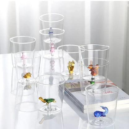 3D Animal Glass Cup - Borosilicate Transparent Drinking Glass for Coffee & Juice - ZOOMNSTORE