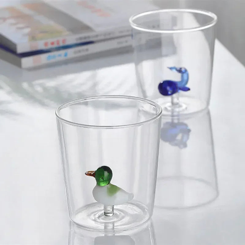 3D Animal Glass Cup - Borosilicate Transparent Drinking Glass for Coffee & Juice - ZOOMNSTORE