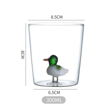 3D Animal Glass Cup - Borosilicate Transparent Drinking Glass for Coffee & Juice - ZOOMNSTORE