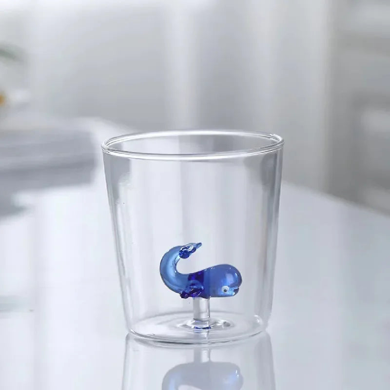3D Animal Glass Cup - Borosilicate Transparent Drinking Glass for Coffee & Juice - ZOOMNSTORE