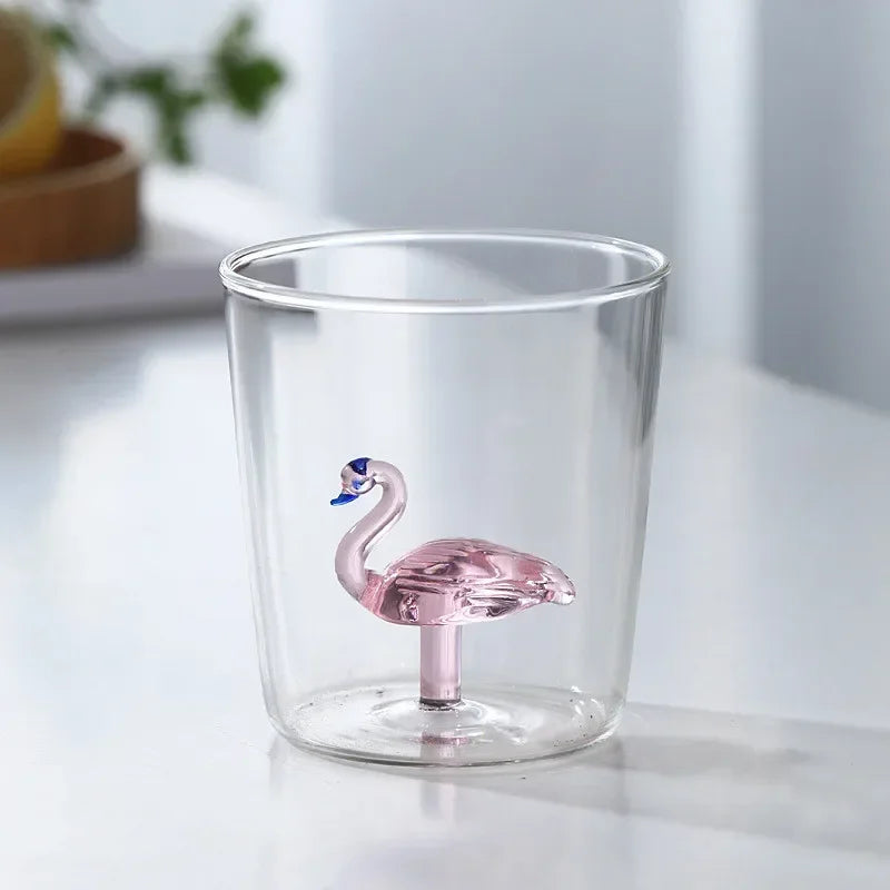 3D Animal Glass Cup - Borosilicate Transparent Drinking Glass for Coffee & Juice - ZOOMNSTORE