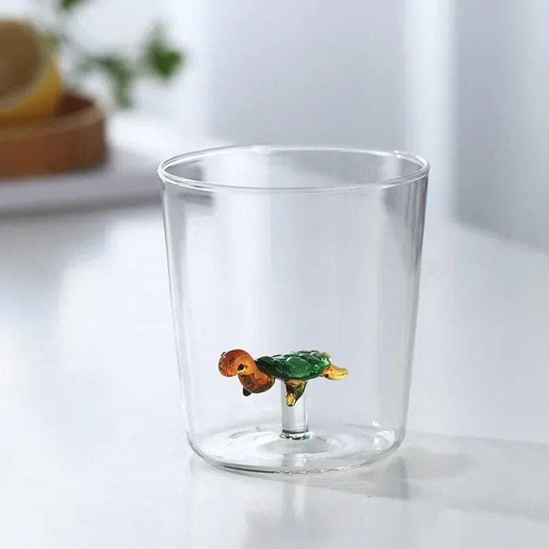 3D Animal Glass Cup - Borosilicate Transparent Drinking Glass for Coffee & Juice - ZOOMNSTORE