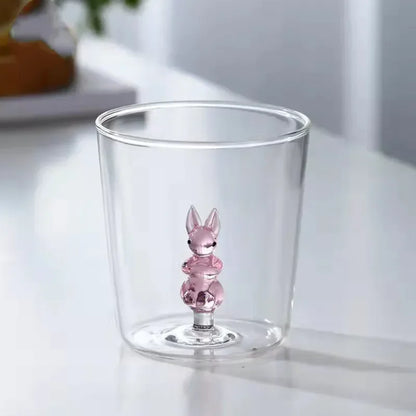 3D Animal Glass Cup - Borosilicate Transparent Drinking Glass for Coffee & Juice - ZOOMNSTORE