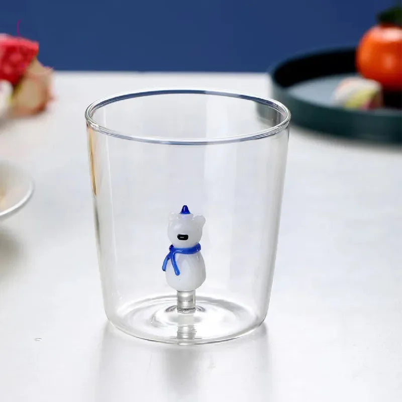 3D Animal Glass Cup - Borosilicate Transparent Drinking Glass for Coffee & Juice - ZOOMNSTORE