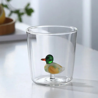 3D Animal Glass Cup - Borosilicate Transparent Drinking Glass for Coffee & Juice - ZOOMNSTORE