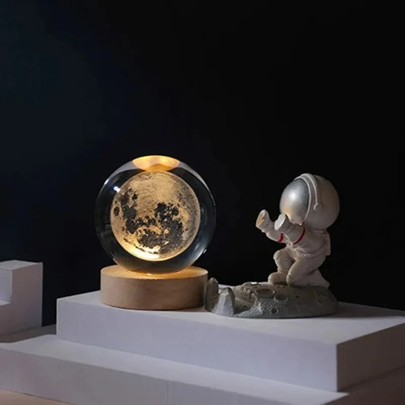 3D Crystal Ball Lamp - Laser Engraved Solar System Globe | Astronomy Gift Idea - ZOOMNSTORE