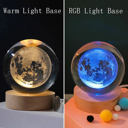 3D Crystal Ball Lamp - Laser Engraved Solar System Globe | Astronomy Gift Idea - ZOOMNSTORE