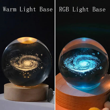 3D Crystal Ball Lamp - Laser Engraved Solar System Globe | Astronomy Gift Idea - ZOOMNSTORE